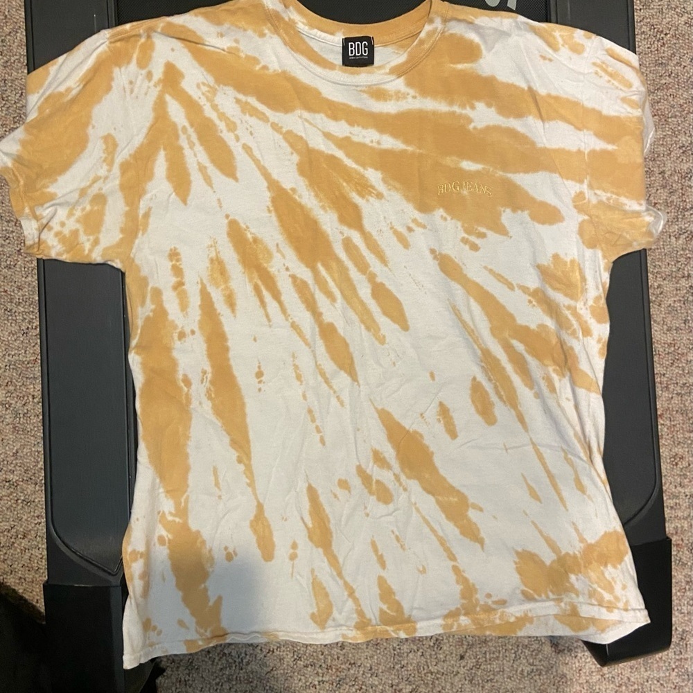 BDG Cream and Tan Tie-Dye Tee